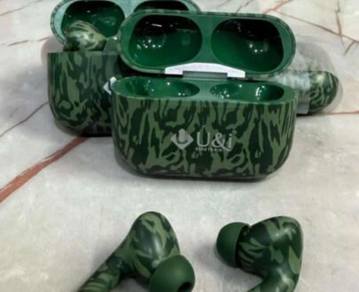 Earbuds with a camouflage design